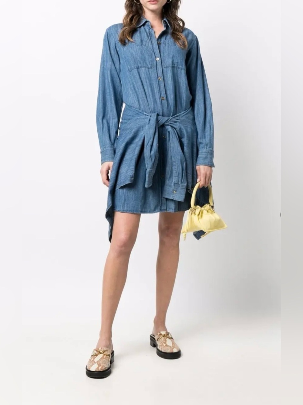 Michael Kors Tied Waist Denim Dress
